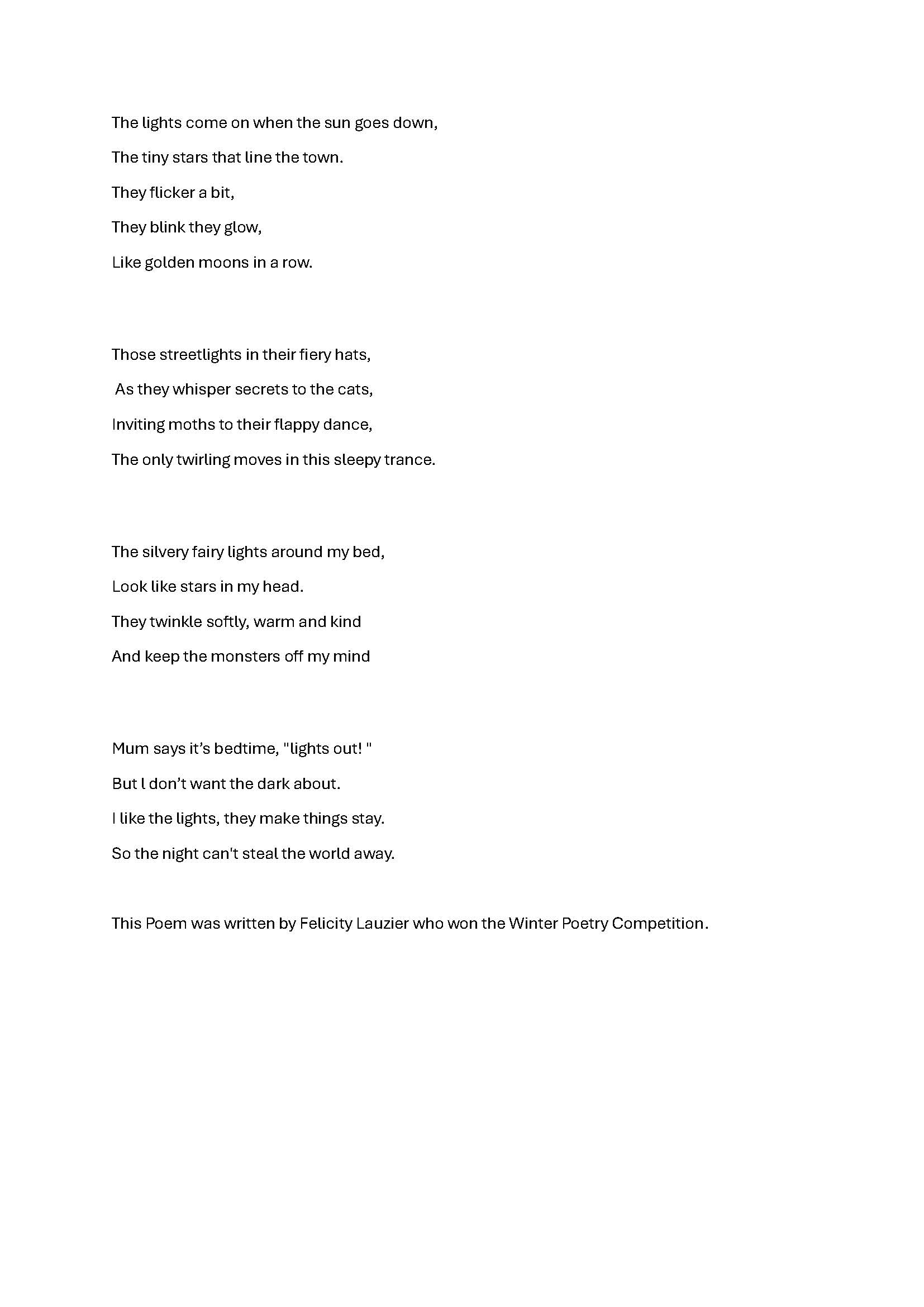 Poem by Felicity Lauzier