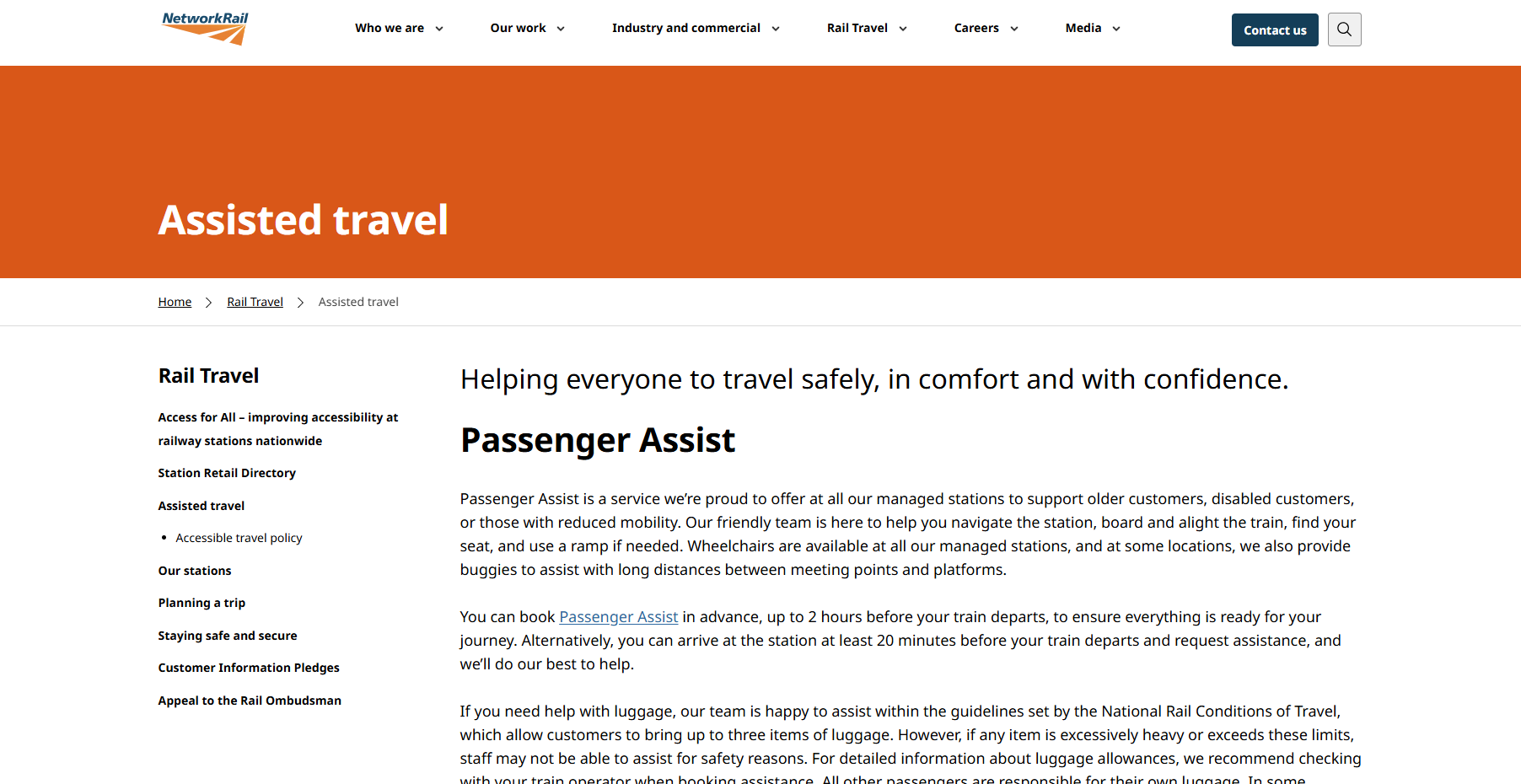 Network Rail - Assisted Travel Advise