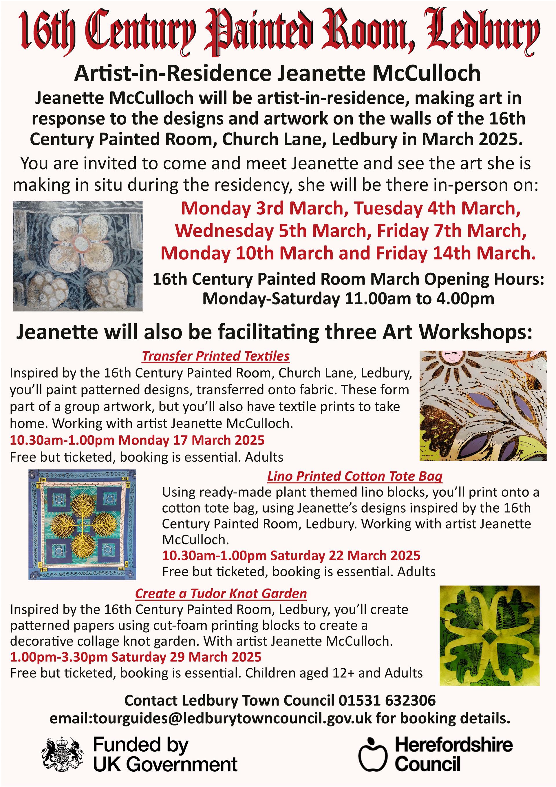 Artist in Residence Jeanette McCulloch March 2025